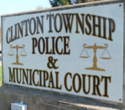 Photograph of the sign Clinton Township Police Department & Municipal Court.