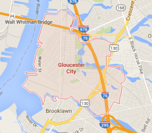 Image of google map for Gloucester City New Jersey and surrounding area.