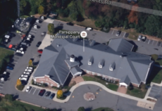 Aerial photograph of Parsippany Police Department and Municipal Court.